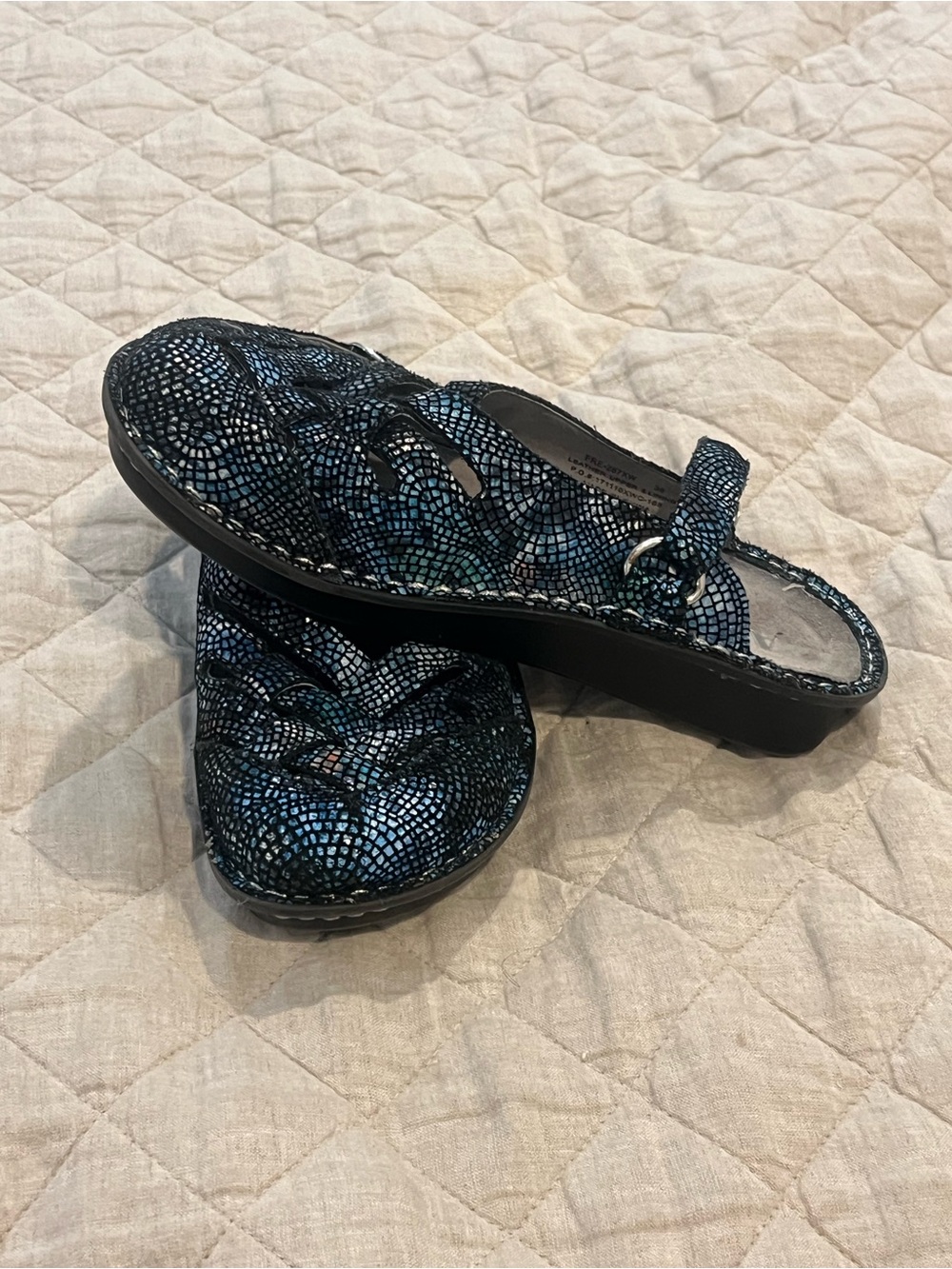 Alegria Blue Mosaic Slingback Clog
